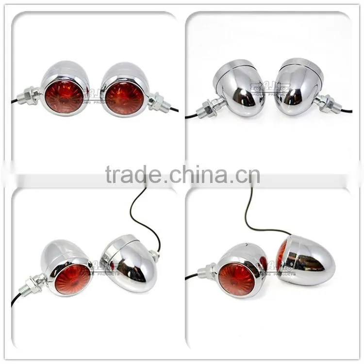BJ-SL-057 High Quality Universal Chrome Amber Motorcycle Turn Signals Lights Bulb
