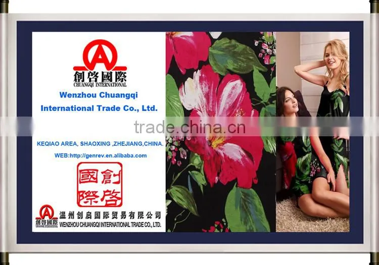 china textiles 100% cotton fabric flower printing for fashion one-piece dress