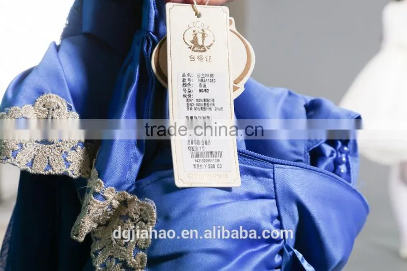 Wholesale fashion new design embroidery royal blue party children frocks designs