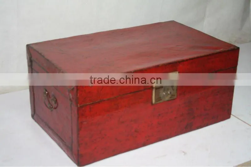 Chinese Antique Red Suitcase
