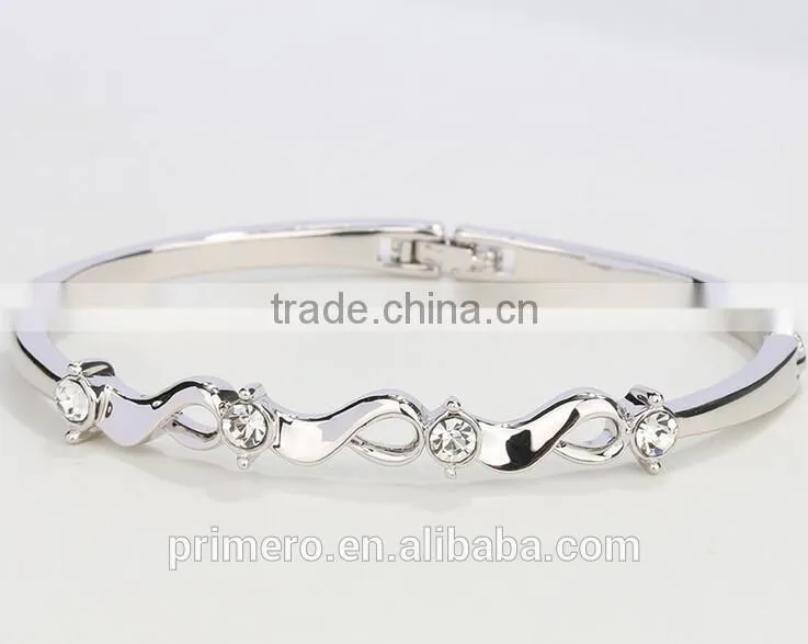 New 18k Rose Gold Filled Twist Clear Austrian Crystal Wrist Bracelet Bangle Jewelry