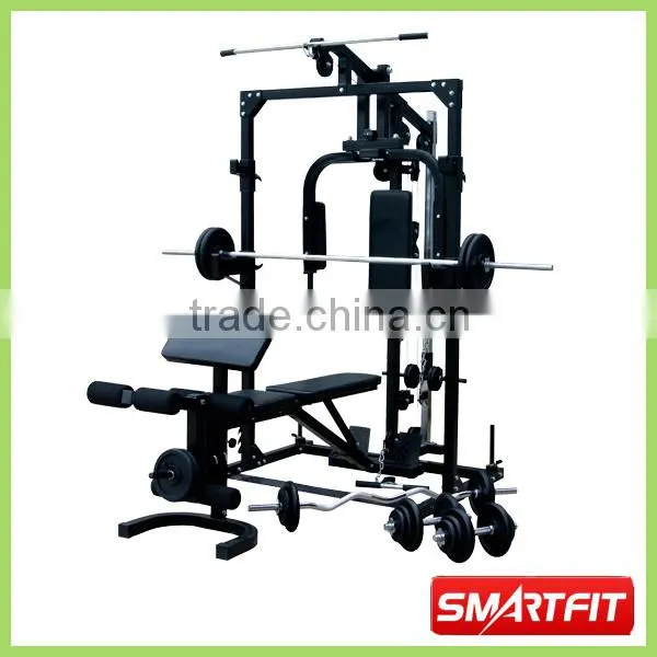 high-end combination fitness equipment commercial Multi station home gym with barbell