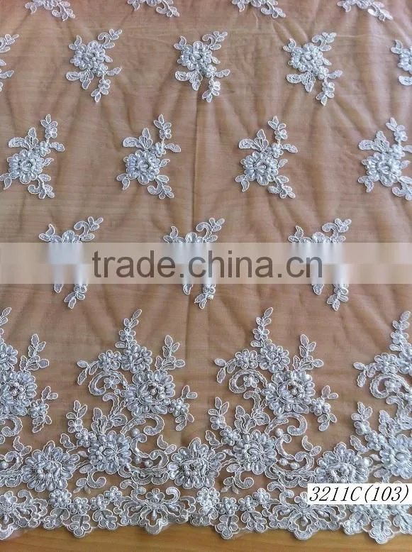 Best quality wedding dress lace fabric wholesale