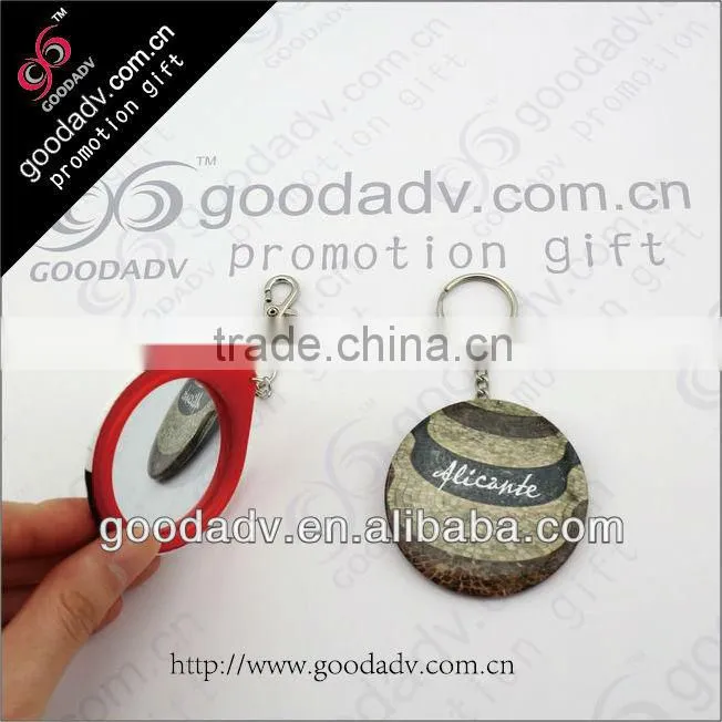 Customized promotional keychain makeup mirror with small size