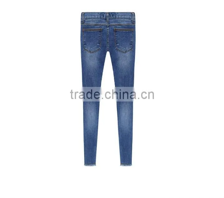 2014 Hot Sale Wholesale Women Jean pants Denim Blue Lady Skinny Pencil Denim Jean pants price cheapest hot