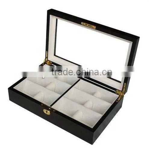 wooden 6 compartments spectacles display box