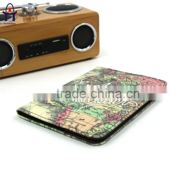 World map printing PU passport holder