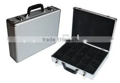 15 Watches Aluminum Briefcase Traveling Storage Case fits watches up to 75mm