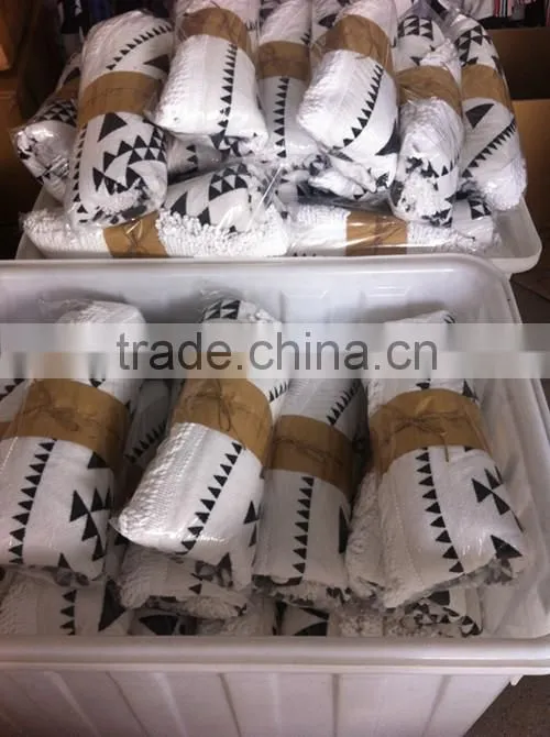 100% Cotton Reactive Printing Round Beach Towel With Tassels for USA/Australia market