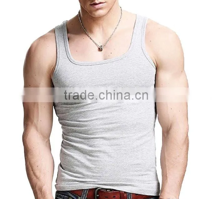 Wholesale summer fashion design muscle tank top/ sleeveless gym tank top/ men's sport vest 2016