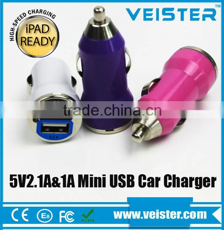 custom dual usb car charger 5v mini usb car charger for most mobile phone