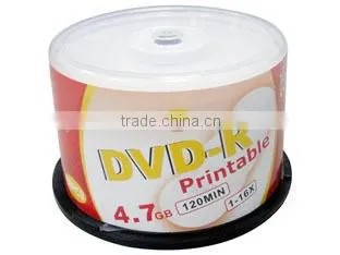 High Quality 4.7GB 16X White Printable DVD-R 50pcs cakebox pack