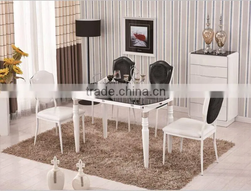 Dinette combination folding table tempered glass table round table four chairs