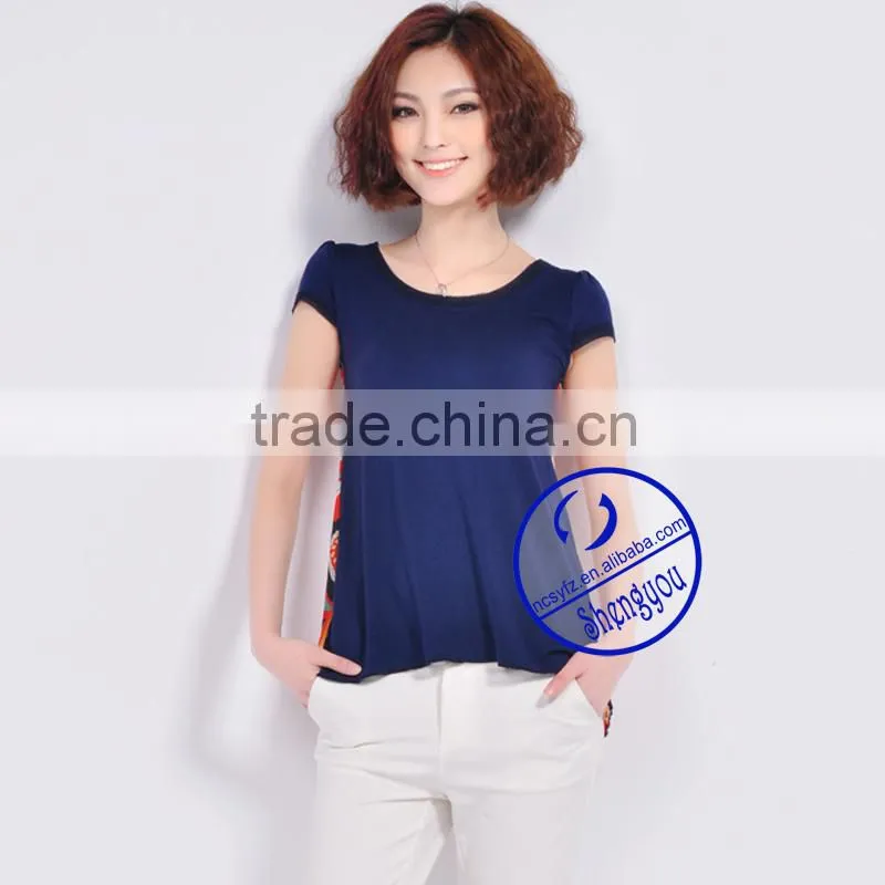 2015 China supplier custom fashion womens printed t shirt wholesale