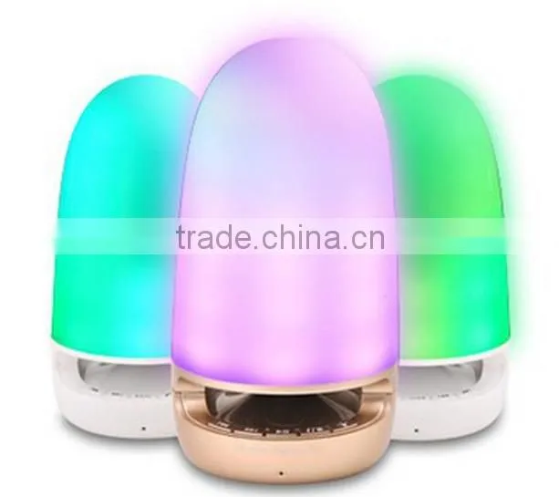 2016New Portable Wireless Bluetooth LED Light Lamp Speaker Built-in FM Radio with Hands-free Calls