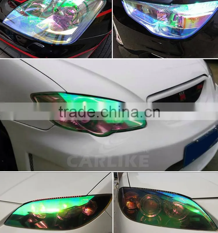 New Shiny Transparent Chameleon Color Change Vinyl Film Car Headlight