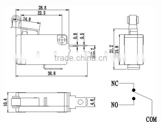 KW01 SNAP action micro switch IP40