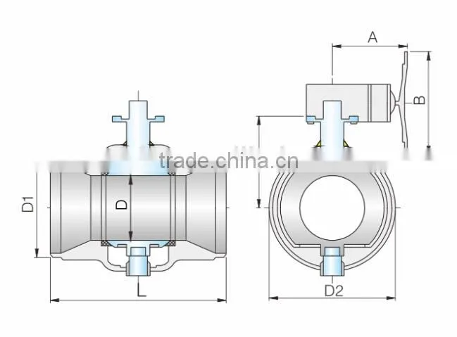 TKFM hot sale low pressure pipeline gas shielded welding trunnion ball valve