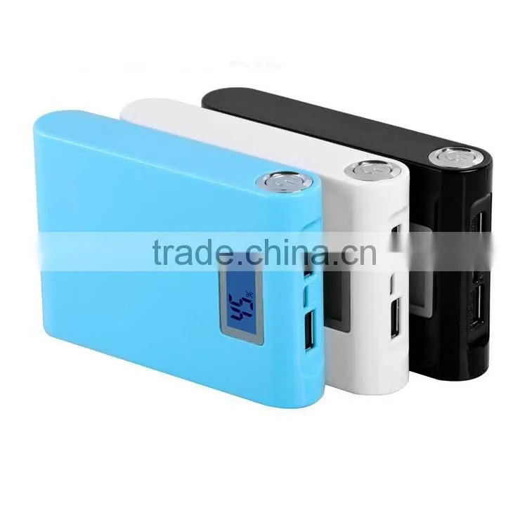 Power Bank 10000mAh External Battery Charger Dual USB Charger with Flashlight for Apple