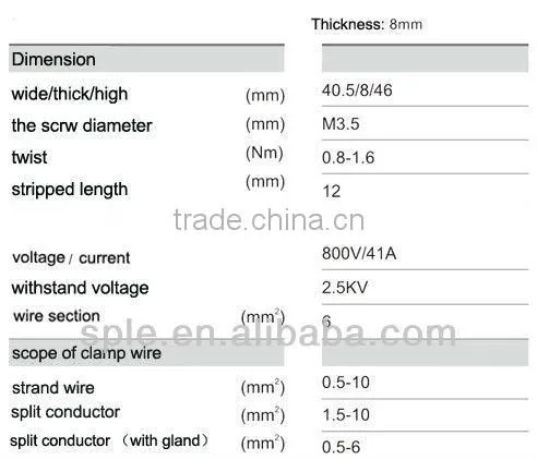 800V/41A SAK din rail terminal block SAK-6EN