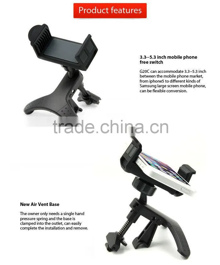 Best selling car air vent holder Mobilephone Charger Station in China factory