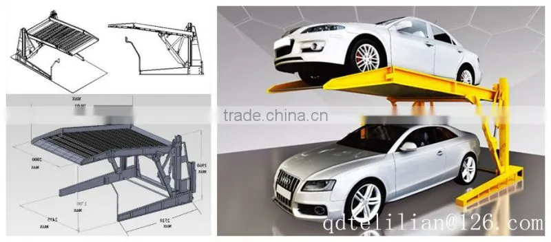 2 post home automated parking car lift equipment