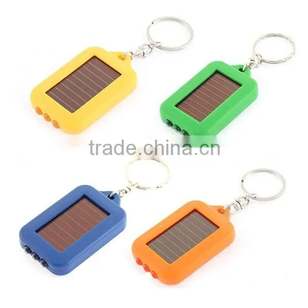 Advertising Personalized Solar Rechargeable PVC LED Flashlight Keychain