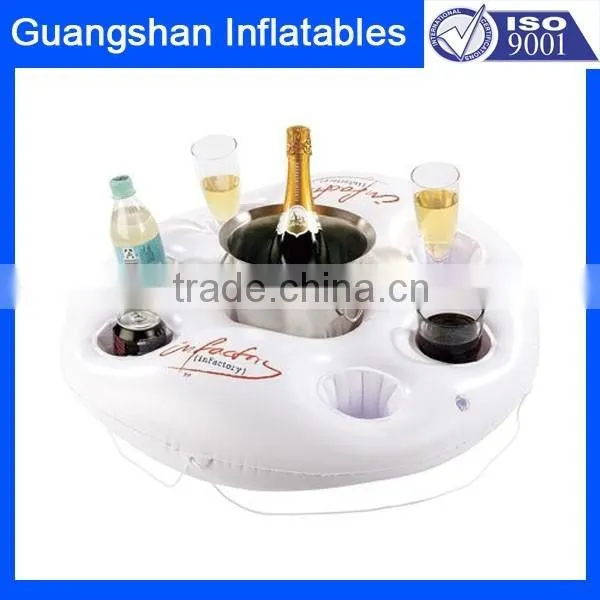Inflatable pool floating party drink holder