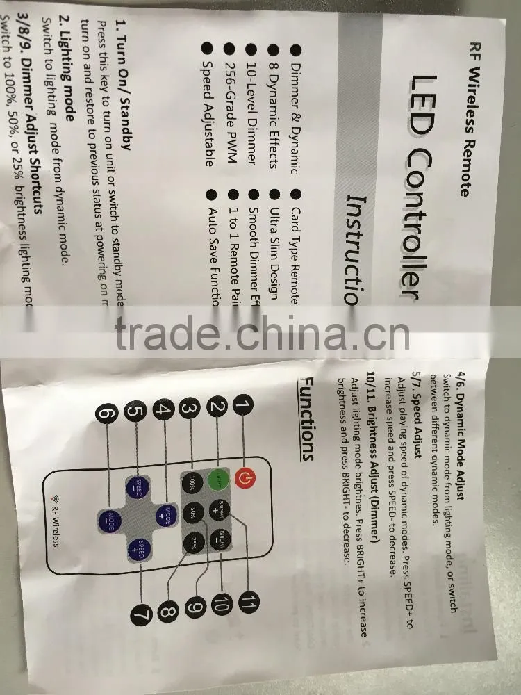 New Products Mini RF LED Remote Controller Wireless For RGB 5050/3528 SMD LED Lights Strip