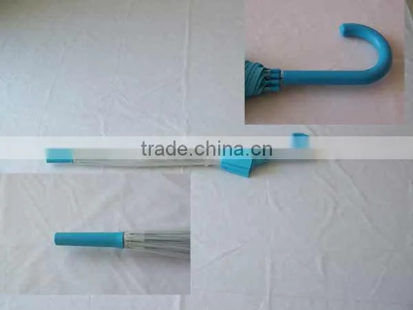 summer new design curved plastic handle transparent bubble POE material umbrella