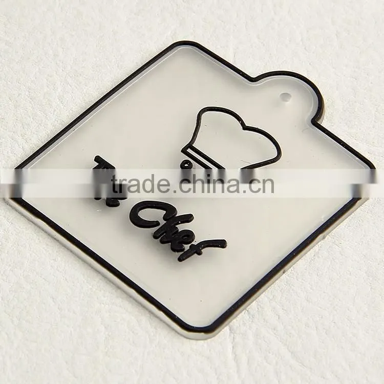 Transparent custom promotional pvc rubber clothing label