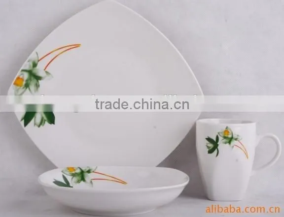 Mexican style Square shape porcelain dinnerware ceramic dinner set