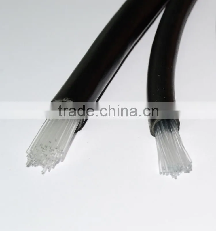 chinese manufacturer 25cores , 50cores 0.75mm multi strands end glow fiber optic cable for lighting