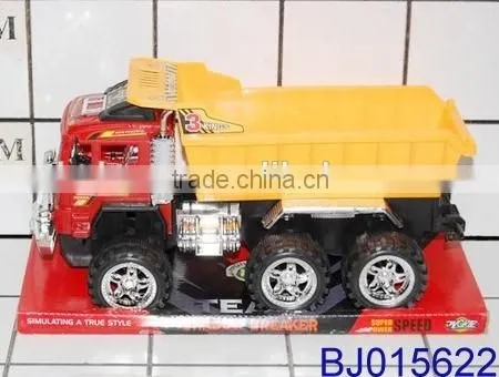Funny yellow truck toy happy kids plastic toy concrete mixer truck