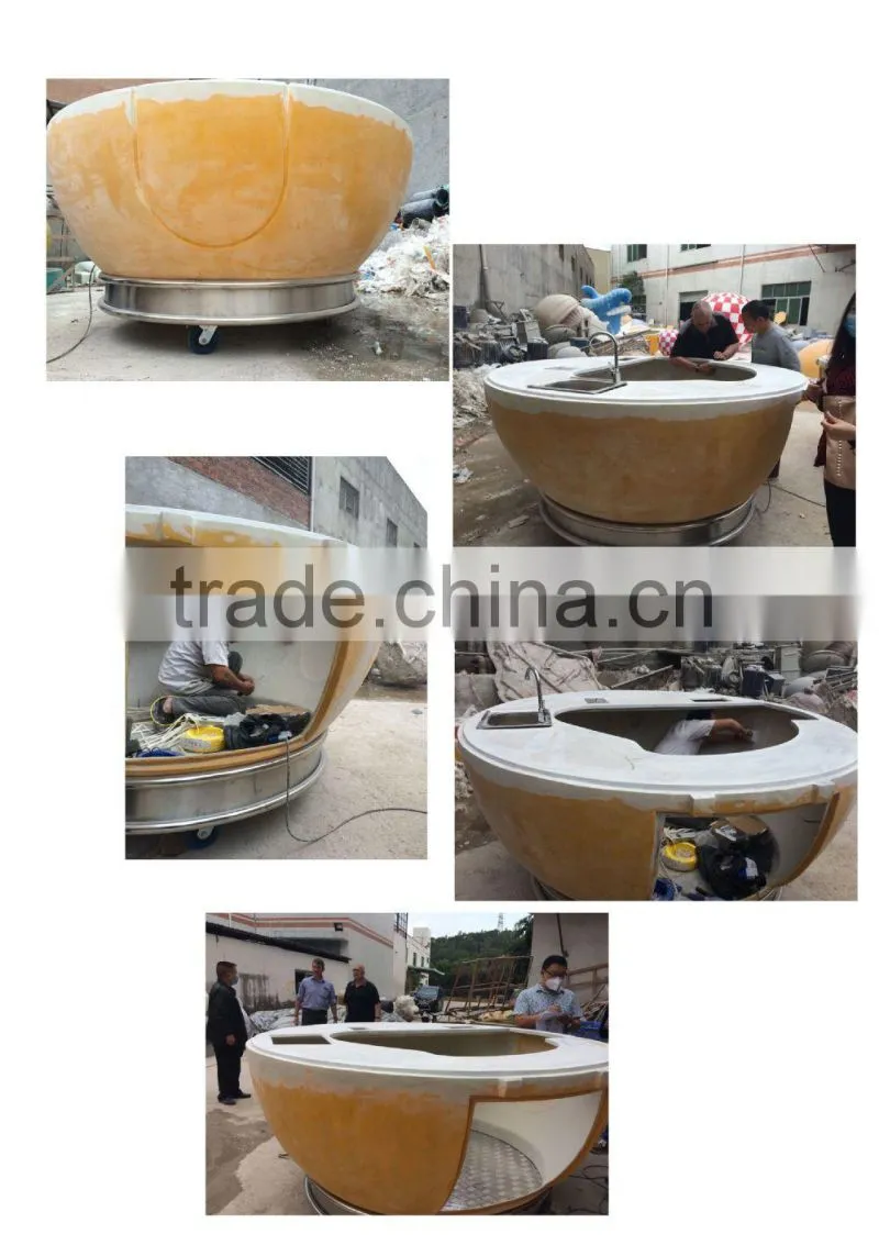 2015 factory direct outdoor stands for Kiosk of soccer shape/food selling kiosk/information kiosk