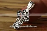 Silver 925 Cross Pendant. Burnished Silver. Jerusalem Jewelry.