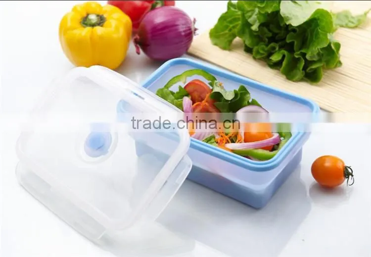 2015 Wholesale silicone collapsible lunch box /storage box
