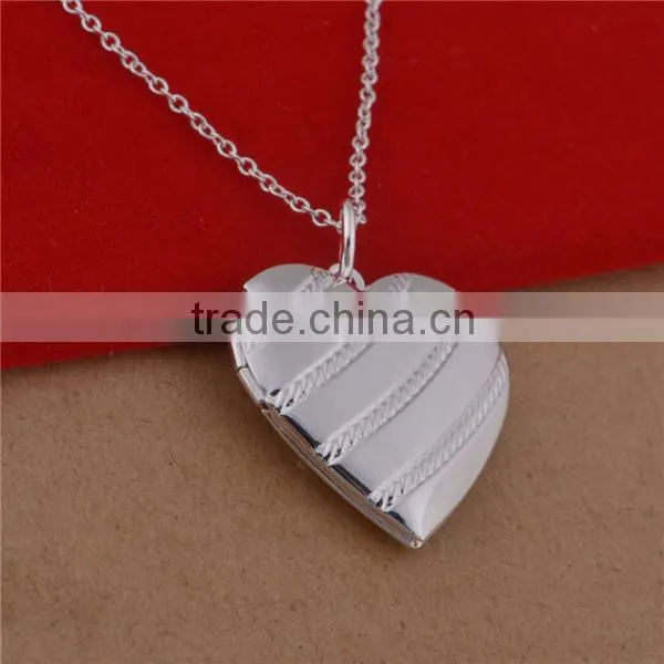 plated silver copper heart necklaces with pendant doll