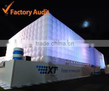2013 led lighting inflatable clear tent, inflatable trade show tent