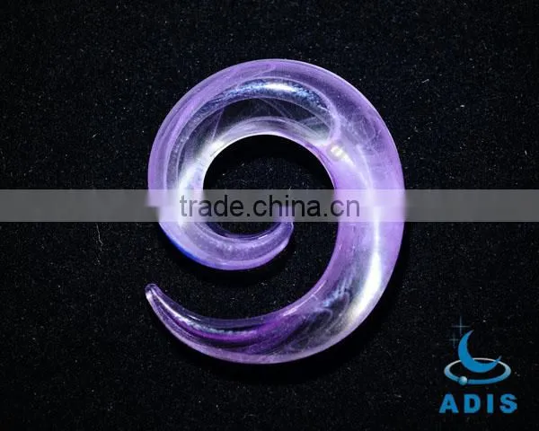 Wholesale helix body piercinf ear expander transparent glass ear plug