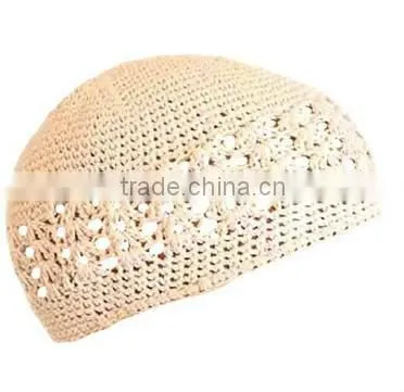 White Crochet Beanie Skull Cap