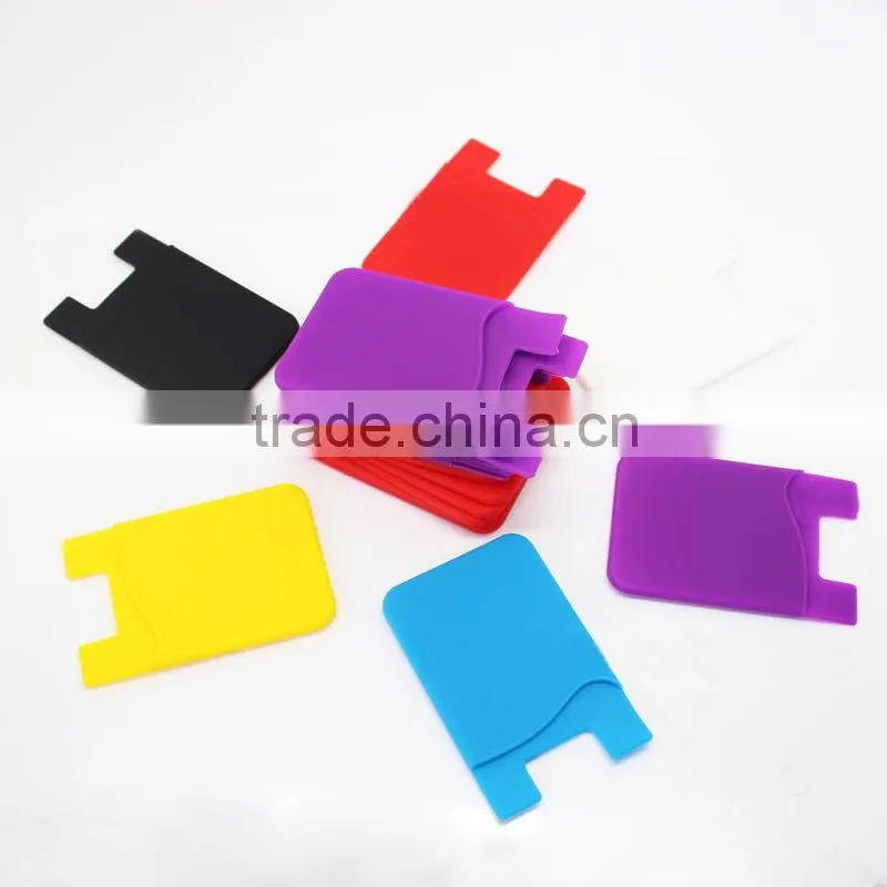 Silicone smart card holder for mobile phone sticked on mobile phone