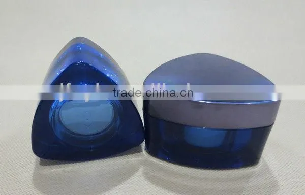 Triangular Empty Acrylic Cream Jar and Lotion Pump Bottle for Cosmetic Packaging