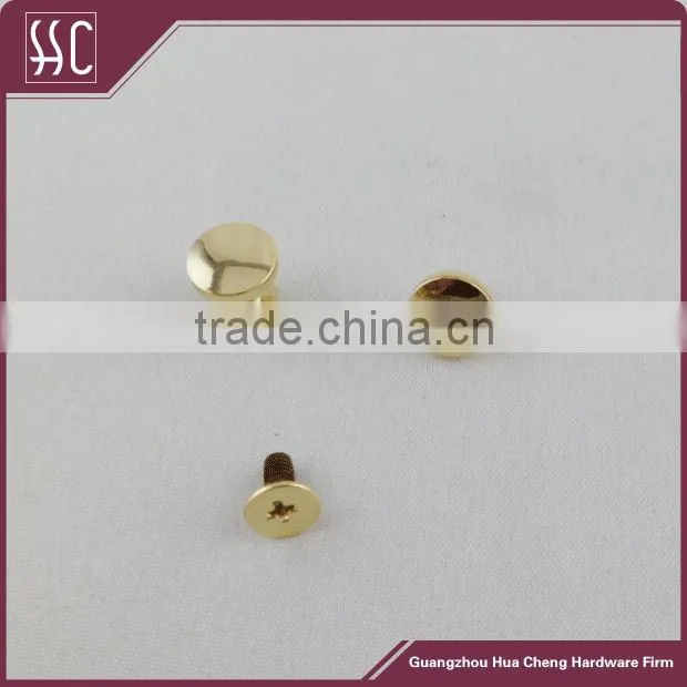 8mm Alloy Light Gold Metal Screw Rivet