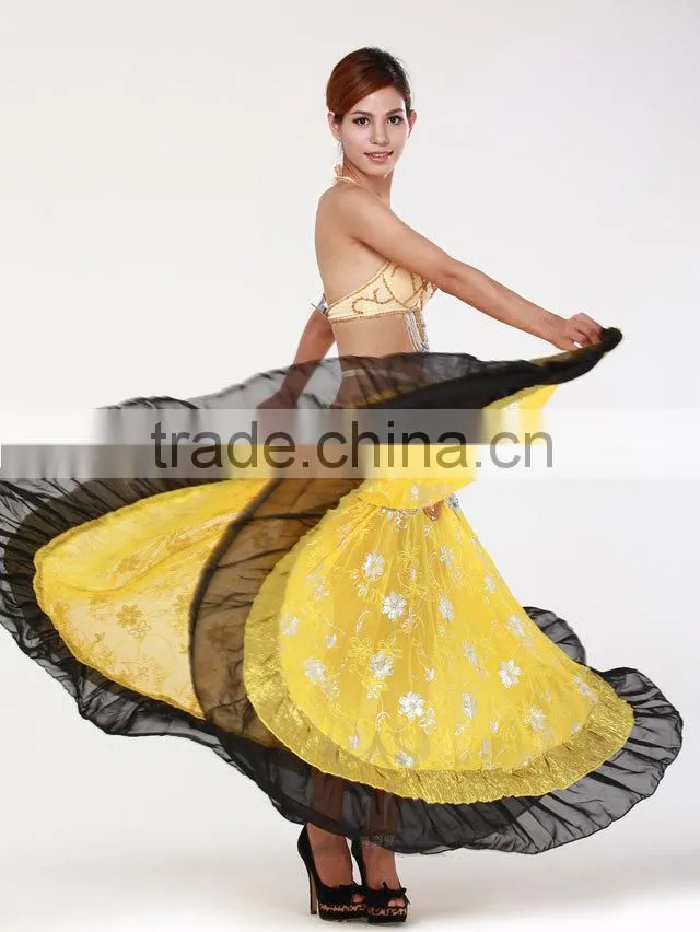 Black & Yellow Belly Dance Gypsy Skirt (QC1294)