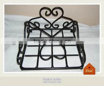 Metal antique scroll heart shaped napkin holder