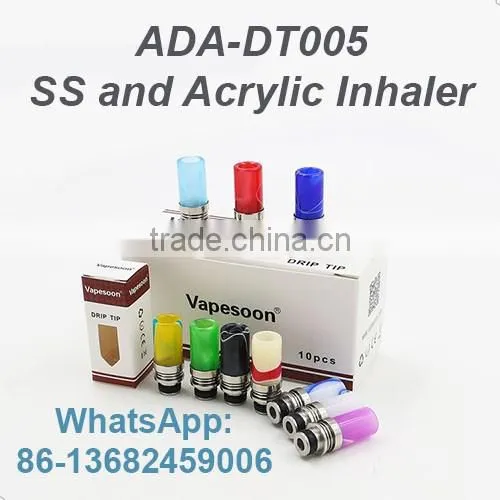 E cig 510 drip tip wholesale ss and Acrylic inhaler ADA-DT005