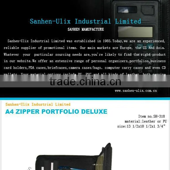 PU A4 ZIPPER PORTFOLIO DELUXE WITH ZIPPER CLOSURE