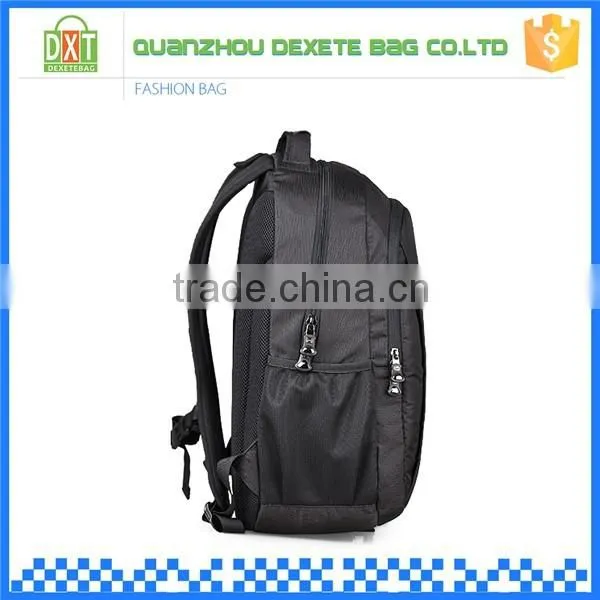 2016 New design large capacity waterproof polyester black backpack travel