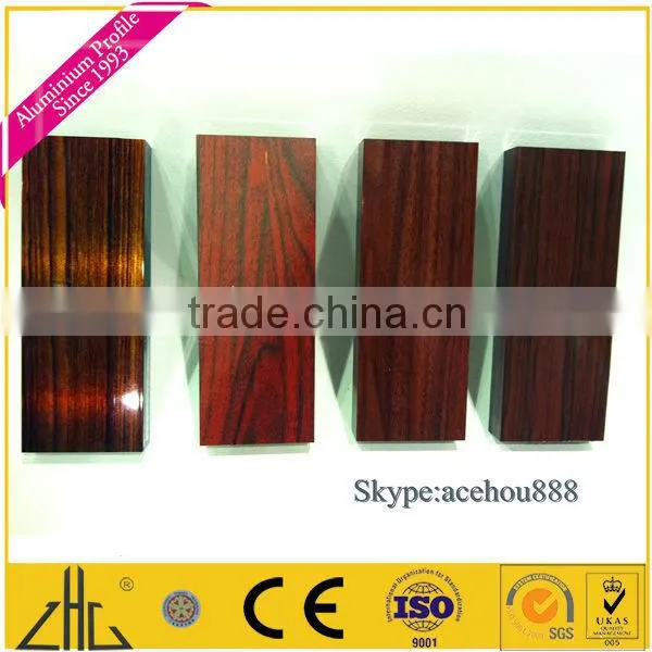WOW!!!powder coated wood finish window and door aluminum profile,decoration,fence,wooden grain color samples 2013 hot sale